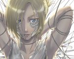  annie_leonhardt armor blonde_hair blue_eyes female_titan higami_akabane shingeki_no_kyojin short_hair solo spoilers wire 