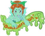  brown_hair gills green_skin monster_girl quackingmoron sea_monster 