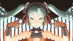  aqua_eyes aqua_hair close gloves hatsune_miku headphones jpeg_artifacts long_hair throtem twintails vocaloid 