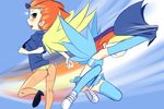  child drantyno eyewear female flying friendship_is_magic human humanized mammal my_little_pony not_furry rainbow_dash_(mlp) shoes skirt spitfire_(mlp) sunglasses underwear upskirt wings wonderbolts_(mlp) young 