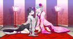  2girls hatsune_miku japanese_clothes kimono shiro_(nitto) vocaloid 