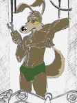  2013 canine coyote gears loonatics_unleashed male mechanics speedo swimsuit tech_e_coyote topless wires wrench 