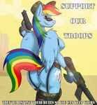  america american_flag anthro anthrofied army blue_fur breasts butt camo cloud cutie_mark english_text equine eyewear female friendship_is_magic fur garter gloves gun hair hat jrvanesbroek looking_at_viewer mammal multi-colored_hair my_little_pony nipples pegasus pistol purple_eyes rainbow_dash_(mlp) rainbow_hair ranged_weapon rifle simple_background skimpy_clothing smirk solo sunglasses text weapon wings 