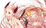  218 blonde_hair breasts claws elysion horns long_hair medium_breasts nude open_mouth original red_eyes silver_hair smile solo wings 