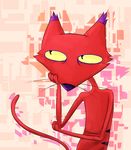  cat courage_the_cowardly_dog feline fur katz lyeni male mammal purple_fur purple_nose red_fur slit_pupils solo thinking 