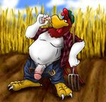  alcohol avian beak beer beverage chubby clothing foghorn_leghorn looney_tunes male penis pitchfork rooster undressed unknown_artist warner_brothers 