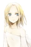  310_(satopoppo) bare_shoulders blonde_hair blue_eyes dress elaine long_hair looking_at_viewer nanatsu_no_taizai simple_background sketch solo white_background white_dress 