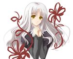  caren_hortensia fate/hollow_ataraxia fate/stay_night fate_(series) layered_sleeves long_hair satomi solo white_hair yellow_eyes 