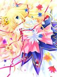  arietta_(lyrical_lyric) blonde_hair blue_eyes blush crown flower highres long_hair lyrical_lyric one_eye_closed ribbon sakurazawa_izumi solo 