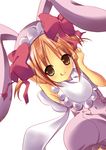  animal_ears armpits bad_id bad_pixiv_id bib bow brown_eyes brown_hair bunny_ears dear_baby ouki short_hair short_twintails shugo_chara! solo tongue twintails yuiki_yaya 