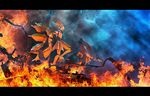  aircraft fire helicopter mecha mechanization no_humans touhou wreckage yakumo_ran 