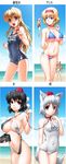  &gt;:) :d alice_margatroid animal_ears arm_behind_back bangs beach bikini black_hair blonde_hair blue_bikini blue_eyes blue_sky blush bow braid breasts brown_eyes byeontae_jagga camera choker cleavage cloud collar collarbone covered_navel day doll doll_joints frilled_bikini frills groin hair_bow hair_twirling hairband hat highres hips hourai_doll inubashiri_momiji kirisame_marisa large_breasts leash long_hair looking_at_viewer matching_hourai matching_shanghai midriff minigirl multiple_girls name_tag navel no_hat no_headwear o-ring o-ring_swimsuit ocean one-piece_swimsuit open_mouth outdoors red_eyes ribbon school_swimsuit shameimaru_aya shanghai_doll shiny shiny_clothes shiny_skin short_hair side-tie_bikini silver_hair single_braid skindentation sky slingshot_swimsuit smile strap_gap swimsuit tail tokin_hat touhou translated underboob v-shaped_eyebrows wet wet_clothes white_school_swimsuit white_swimsuit wolf_ears wolf_tail yellow_eyes 