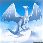  2018 blue_eyes chromamancer digital_media_(artwork) dragon feral green_scales membranous_wings scales scalie smile solo standing western_dragon white_scales wings 