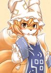  fox furrification furry hat highres multiple_tails no_humans solo tabard tail tamahana touhou yakumo_ran 
