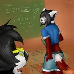  algebra book butt chalkboard class classroom eyewear female fuzzywuff glasses invalid_tag male math mr_coon raccoon red_panda school table 