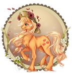  2013 applejack_(mlp) blonde_hair cigarscigarettes cowboy_hat cutie_mark equine female flower freckles friendship_is_magic fur green_eyes hair hat horse leaf lily my_little_pony pony 