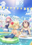  :d apron ass back balloon bangs bendy_straw black_hair blonde_hair blood blue_eyes blue_hair blue_sky blunt_bangs blush bow bowl breasts brown_hair chopsticks cloud cocktail competition_school_swimsuit cup day drill_hair drink drinking_glass drinking_straw eating flag flower food fruit glass green_eyes hair_flower hair_ornament hibiscus highres holding holding_plate hurricane_glass innertube kuinji_51go lane_line leaning_forward long_hair looking_at_viewer looking_back low_twintails maid maid_cafe maid_headdress maid_swimsuit medium_breasts multiple_girls name_tag noodles nosebleed ok_sign old_school_swimsuit one-piece_swimsuit open_mouth orange orange_slice original outdoors pennant pink_eyes pink_hair plate pool ramen red_eyes school_swimsuit scrunchie short_hair sky smile string_of_flags sunlight swimsuit tan tray twin_drills twintails waist_apron water wrist_cuffs 