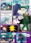  clothed clothing comic dialog english_text evil female friendship_is_magic glowing glowing_eyes hair human humanized mammal mauroz mind_control multi-colored_hair my_little_pony princess_celestia_(mlp) rainbow_dash_(mlp) strangling text tiara twilight_sparkle_(mlp) 