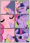  comic confused dialog english_text equine female friendship_is_magic fur hair hi_res horn hornjob horse lesbian licking mammal my_little_pony pink_fur pink_hair pinkie_pie_(mlp) pony purple_eyes purple_fur purple_hair pyruvate spa text tongue twilight_sparkle_(mlp) unicorn 