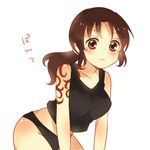  1girl black_lagoon brown_hair kotono_(pixiv2943202) panties pixiv_manga_sample ponytail revy revy_(black_lagoon) simple_background solo tank_top tattoo underwear 