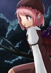  :o animal_ears arm_garter branch hasu_(lausdys) hat in_tree long_sleeves mystia_lorelei night pink_eyes pink_hair short_hair sitting sitting_in_tree solo touhou tree wings 