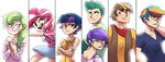  female friendship_is_magic group human humanized kilala97 male my_little_pony necklace original_character smile 