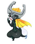  ass bad_id bad_tumblr_id blonde_hair blush breasts fangs from_behind hand_on_ass helmet huge_ass imp long_hair mato_spectoru midna neon_trim nude one_eye_covered open_mouth pointy_ears red_eyes small_breasts smile solo squatting the_legend_of_zelda the_legend_of_zelda:_twilight_princess tiptoes yellow_sclera 