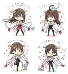 :t ahoge akitsuki_ria animal animal_on_head beamed_eighth_notes beamed_sixteenth_notes black_hair boots brown_hair cat cat_on_head catchphrase chibi cup detached_sleeves eighth_note glasses hair_ornament hairband hairclip hands_on_hips haruna_(kantai_collection) hiei_(kantai_collection) japanese_clothes kantai_collection kirishima_(kantai_collection) kongou_(kantai_collection) multiple_girls music musical_note nontraditional_miko on_head open_mouth pantyhose pout singing sleeping sparkle teacup thigh_boots thighhighs translated treble_clef wide_sleeves zzz 