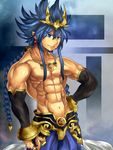  blue_hair bracelet cho_aniki cho_aniki_zero idaten jewelry manly muscle 