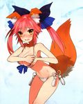  :o absurdres adjusting_clothes adjusting_swimsuit animal_ears armpits bikini blush breast_hold breasts cleavage collarbone d: fate/extra fate/extra_ccc fate_(series) fox_ears fox_tail frown highres large_breasts legs navel open_mouth pink_hair scan side-tie_bikini sweat swimsuit tail tamamo_(fate)_(all) tamamo_no_mae_(fate) wada_aruko wavy_mouth white_bikini 