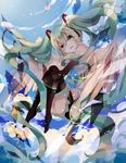  aqua_eyes aqua_hair bad_id bad_pixiv_id day hatsune_miku long_hair sky smile solo turkey_(weave7769) twintails vocaloid 