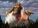 armor deity eric_deschamps hammer helmet lava magic_the_gathering male volcano 