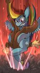  avian blue_fur clenched_teeth cutie_mark equine female feral fight friendship_is_magic fur gilda_(mlp) gryphon hair hi_res horse mammal multi-colored_hair my_little_pony pawpads pegasus piledriver plain_background pony purple_eyes rainbow_dash_(mlp) rainbow_hair red_background rocks spread_arms spread_wings teeth texas_piledriver uc77 wings 