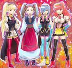  2ne1 4girls apron artist_request bom_(2ne1) cl_(2ne1) dara_(2ne1) dress female k-pop minzy_(2ne1) multiple_girls thigh_boots thighhighs twintails 