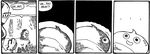  4koma chosen_undead cliff comic dark_souls dragon_quest english from_behind greyscale helm helmet looking_down monochrome multiple_boys setz siegmeyer_of_catarina slime_(dragon_quest) souls_(from_software) 