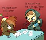  blue_eyes brown_eyes brown_hair button&#039;s_mom button's_mom button_mash_(mlp) celerypony cloak dungeons_&amp;_dragons equine friendship_is_magic hair horse male mammal my_little_pony navel pony table tongue 