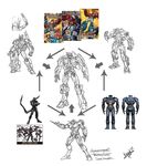  diepod fusion gipsy_danger hexafusion highres lazengann lineart mecha monochrome multiple_crossover no_humans optimus_prime pacific_rim tengen_toppa_gurren_lagann transformers 