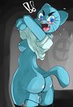  angry anthro argoth back_turned blush breasts butt cat caught feline female looking_at_viewer looking_back mammal masturbator milf mother nicole_watterson nipples open_mouth parent partially_clothed pussy_juice sex_toy solo the_amazing_world_of_gumball undressing vibrator 