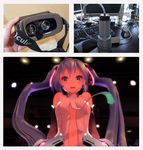  1girl 3d animated animated_gif artificial_vagina augmented_reality bouncing_breasts breasts camera girl_on_top goggles hatsune_miku headset long_hair looking_at_viewer mikumikudance necktie oculus photo pov pov_eye_contact purple_eyes purple_hair twintails very_long_hair vocaloid 