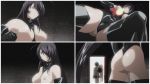  2girls antenna_hair ass black_hair breastless_clothes breasts candle collar gloves hair_over_one_eye ikkitousen kan&#039;u_unchou large_breasts long_hair multiple_girls nipples ryomou_shimei thighs very_long_hair 