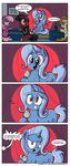  angry_joe bad_joke blue_eyes blue_hair brown_eyes button&#039;s_mom button's_mom cheerilee_(mlp) clothing comedian comic cutie_mark danielsplatter dialog english_text equine female flower friendship_is_magic green_eyes hair horn horse jacket male mammal microphone my_little_pony pink_hair pony table text trixie_(mlp) unicorn 