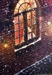  1girl christmas christmas_tree kyara36 original snow snowing window 