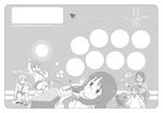  aioi_yuuko arcade_stick boxing_gloves brekkist cat controller cosplay game_controller glasses greyscale headband joystick kasugano_sakura kasugano_sakura_(cosplay) kicking long_hair mad_catz minakami_mai monochrome multiple_girls naganohara_mio nichijou professor_shinonome sakamoto_(nichijou) school_uniform semi-rimless_eyewear serafuku shinonome_nano short_hair street_fighter template tokisadame_school_uniform under-rim_eyewear 