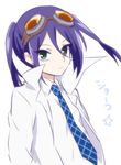  goggles goggles_on_head green_eyes ica kyousougiga lowres necktie professor_shouko solo twintails 