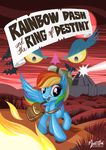  ahuizotl_(mlp) bag beam cloud cover equine female fire friendship_is_magic grass hair horse mammal multi-colored_hair my_little_pony mysticalpha outside pegasus pit_hat pith_helmet pony purple_eyes rainbow_dash_(mlp) rainbow_hair sky solo standing sun temple wings 