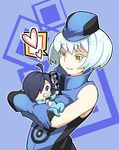  1boy 1girl akaneyu_akiiro baby blue_hair elizabeth_(persona) gloves hat heart persona persona_3 white_hair younger yuuki_makoto 