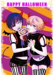  alois_trancy black_hair blonde_hair bloomers blue_eyes blue_hair candy ciel_phantomhive crossdressing demon_boy demon_tail earrings eyepatch food jewelry kuroshitsuji licking lollipop male_focus multiple_boys open_mouth otoko_no_ko pantyhose red_eyes roko_(rkrk_s) striped striped_legwear tail thighhighs tongue tongue_out underwear vertical-striped_legwear vertical_stripes wings 