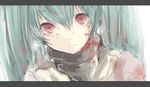  aqua_hair blood close-up hatsune_miku red_eyes smile solo tetsuo twintails vocaloid 