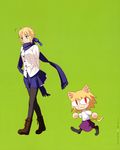  absurdres artoria_pendragon_(all) casual company_connection fate/stay_night fate_(series) hair_ribbon highres multiple_girls nekoarc pantyhose ribbon saber scan takeuchi_takashi tsukihime type-moon 