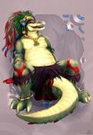  belly chubby crocodile hoirmack loincloth male reptile scalie shalinka solo tattoo thick_tail 